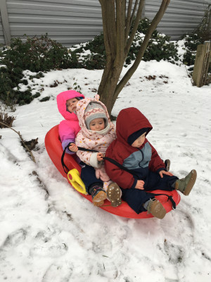 ein kleiner Hügel zum Rodeln und vieles mehr...